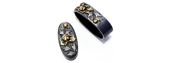 foto Fuchi and Kashira Set Botan
